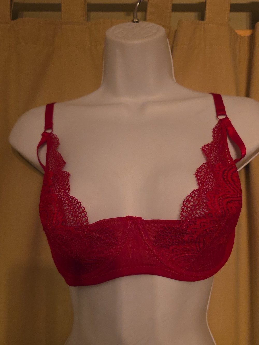 Adore Me Red Lace Underwire Bra